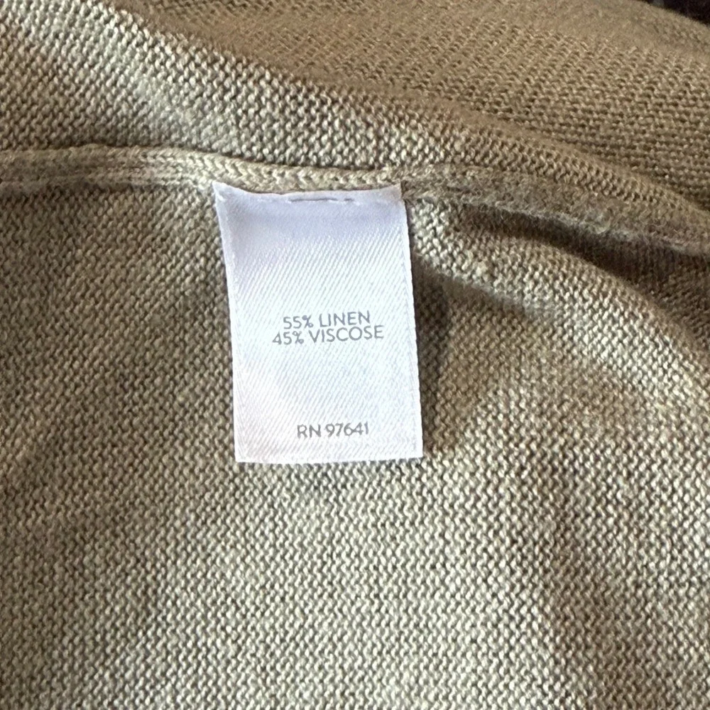 J.‎ Jill Sage Green Linen Blend Button Front Short Sleeve Cardigan Dress MP NEW